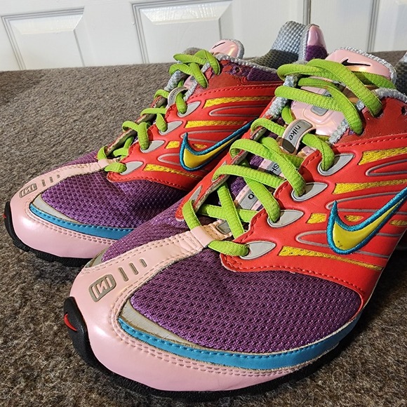 Nike Shox Go Multicolor Red Green Purple Running Shoes Sz 8.5 No Insoles *RARE* - Picture 2 of 16